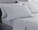 Six Piece Silver Microfiber King Sheet Set