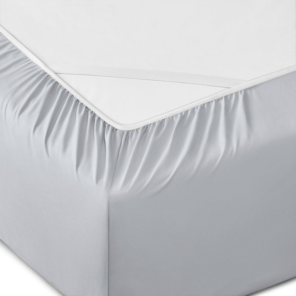 Six Piece Silver Microfiber King Sheet Set