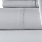 Six Piece Silver Microfiber King Sheet Set