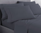 Six Piece Gray Microfiber King Sheet Set