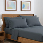 Six Piece Gray Microfiber King Sheet Set