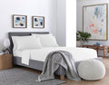 Six Piece White Queen Microfiber Sheet Set