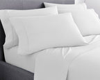 Six Piece White Queen Microfiber Sheet Set