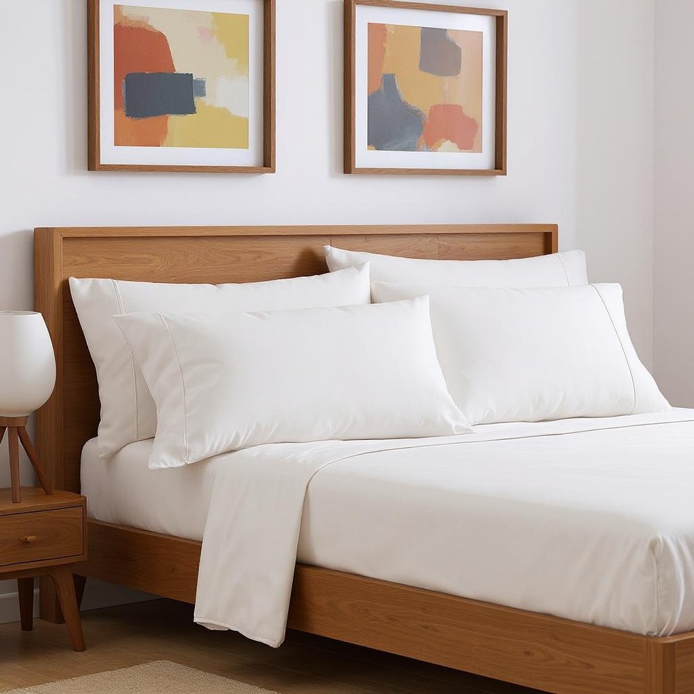 Six Piece White Queen Microfiber Sheet Set