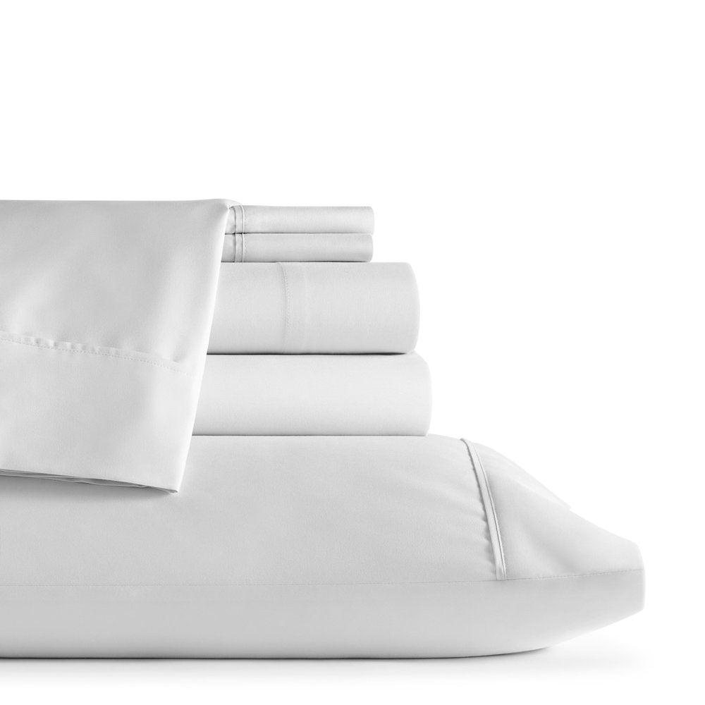 Six Piece White Queen Microfiber Sheet Set