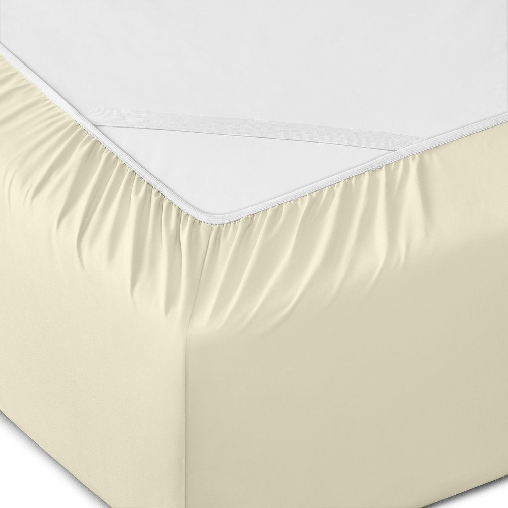 Six Piece Cream Microfiber Queen Sheet Set