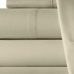 Six Piece Cream Microfiber Queen Sheet Set