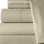 Six Piece Cream Microfiber Queen Sheet Set
