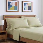 Six Piece Cream Microfiber Queen Sheet Set
