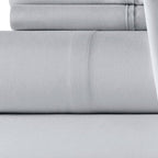 Six Piece Silver Microfiber Queen Sheet Set