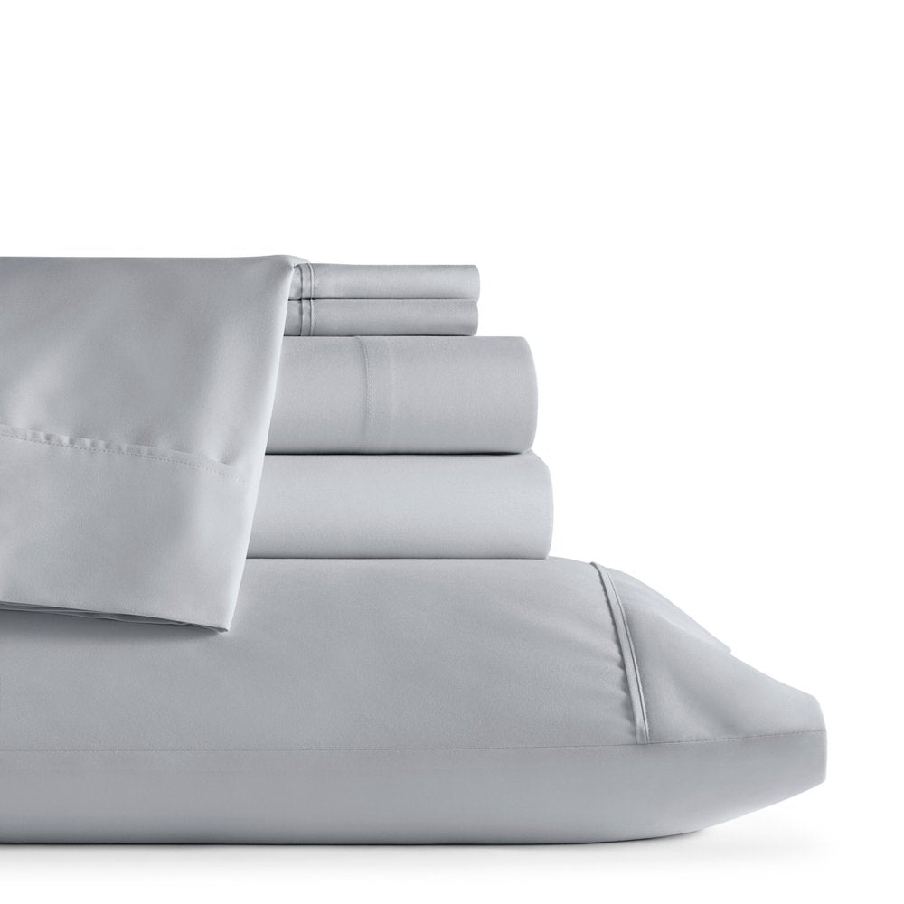 Six Piece Silver Microfiber Queen Sheet Set