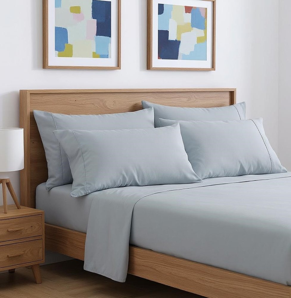 Six Piece Silver Microfiber Queen Sheet Set