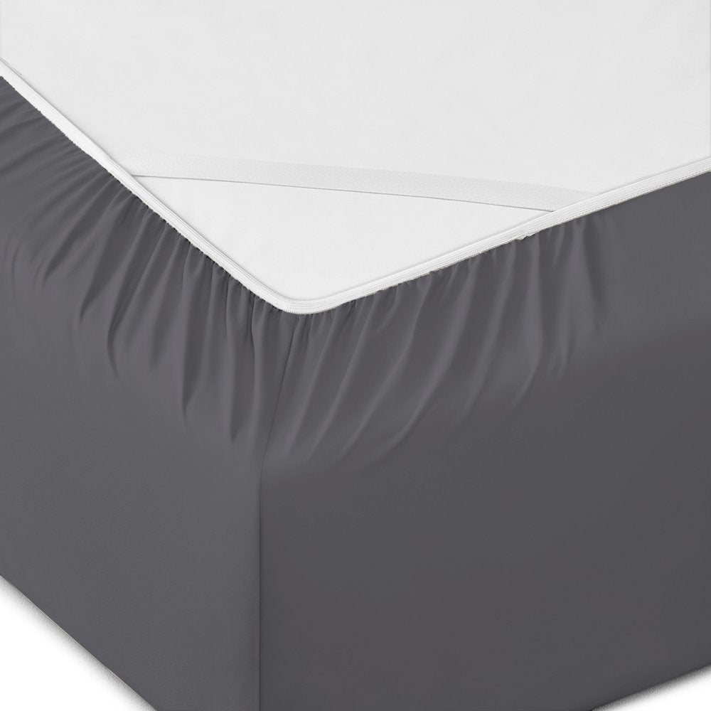 Six Piece Dark Gray Microfiber Queen Sheet Set