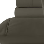 Six Piece Dark Gray Microfiber Queen Sheet Set