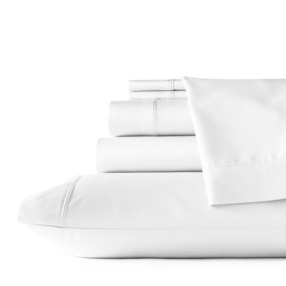 Six Piece White Tencel Lyocell King Sheet Set
