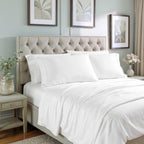 Six Piece White Tencel Lyocell Queen Sheet Set