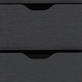 19" Black Wood Two Drawer Nightstand