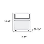 20" White Wood One Drawer Nightstand