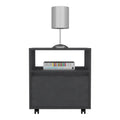20" Black Wood One Drawer Nightstand