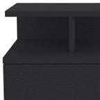 12" Black Wood One Drawer Floating Nightstand