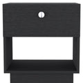 20" Black Wood One Drawer Nightstand