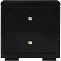 19" Black Solid and Manufactured Wood Two Drawer Nightstand