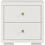 19" Black Solid and Manufactured Wood Two Drawer Nightstand