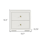 19" Black Solid and Manufactured Wood Two Drawer Nightstand
