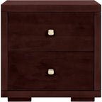 19" Black Solid and Manufactured Wood Two Drawer Nightstand