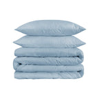 Light Blue King Cotton Blend 1200 Thread Count Washable Duvet Cover Set