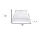Gray and White Queen 100% Cotton 200 Thread Count Washable Duvet Cover Set