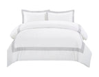 Gray and White Queen 100% Cotton 200 Thread Count Washable Duvet Cover Set