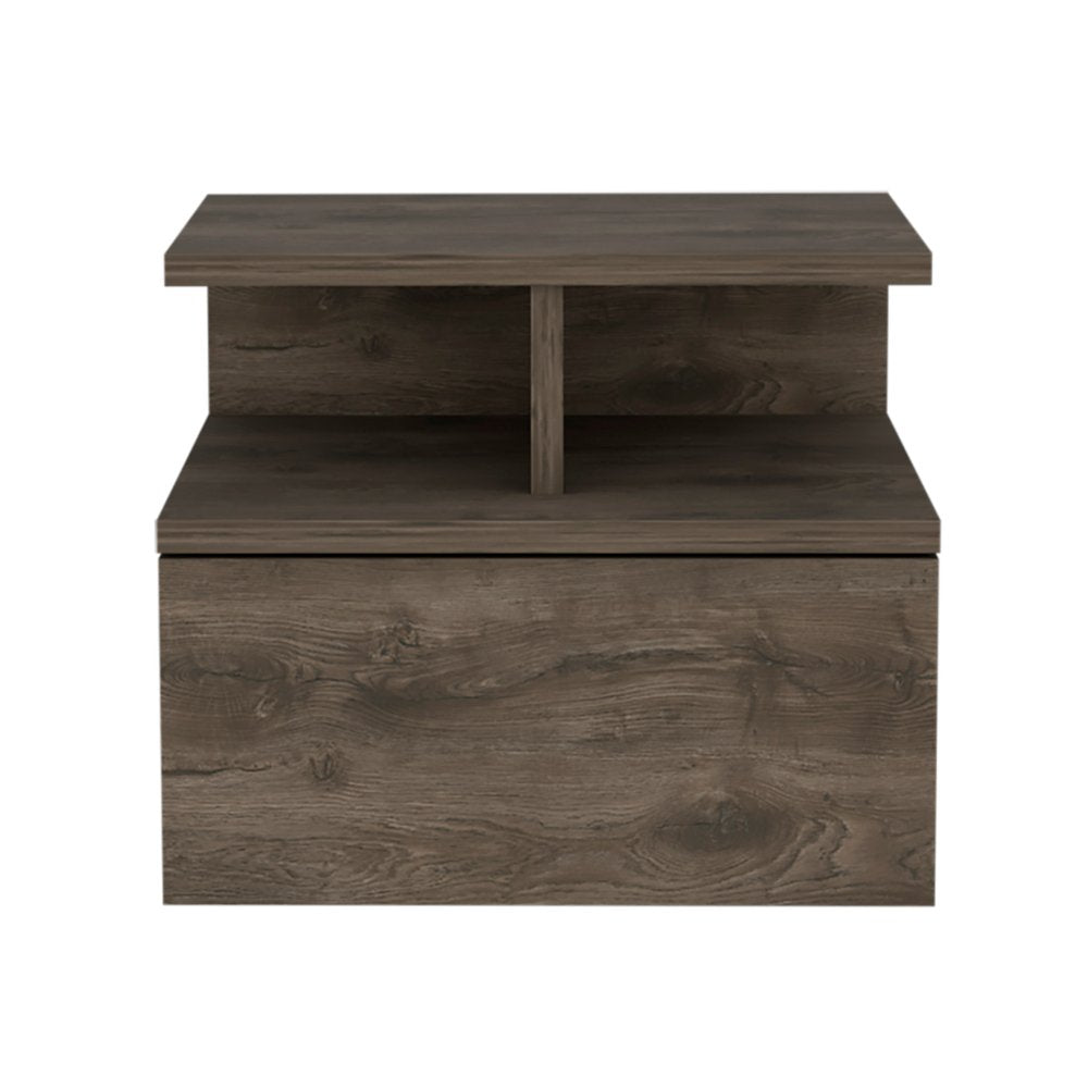 12" Brown Wood One Drawer Nightstand