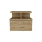 12" Beige Wood One Drawer Nightstand