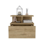 12" Beige Wood One Drawer Nightstand