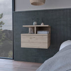 12" Light Gray Wood One Drawer Nightstand