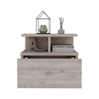 12" Light Gray Wood One Drawer Nightstand