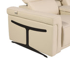 Beige Italian Leather Modular L Shaped Five Piece Corner Sectional