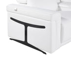 White Italian Leather Modular L Shaped Seven Piece Corner Sectional With Console