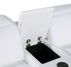 White Italian Leather Modular L Shaped Eight Piece Corner Sectional With Console