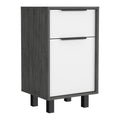 28" Gray Wood One Drawer Nightstand