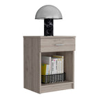 22" Gray Wood One Drawer Nightstand