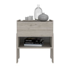 22" Gray Wood One Drawer Nightstand