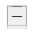 19" White Wood Two Drawer Nightstand