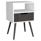 25" Gray Wood One Drawer Nightstand