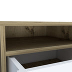 20" White Wood Two Drawer Nightstand