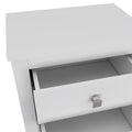 24" White Two Drawer Faux Wood Nightstand
