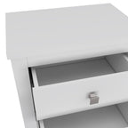 24" White Two Drawer Faux Wood Nightstand