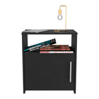 23" Black Wood Nightstand