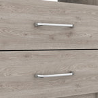 20" Gray Two Drawer Faux Wood Nightstand